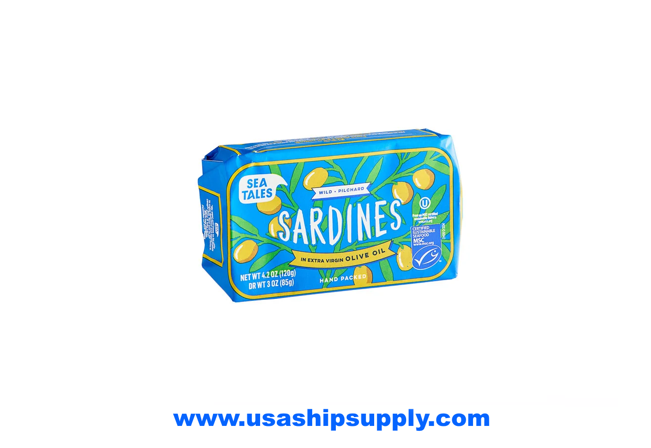 Sea Tales Sardines in Extra Virgin Olive Oil 4.2 oz. Can, 12/Case