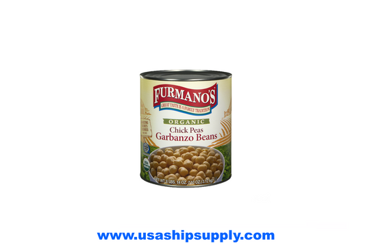 Furmano's #10 Can Organic Chick Peas (Garbanzo Beans), 6/Case