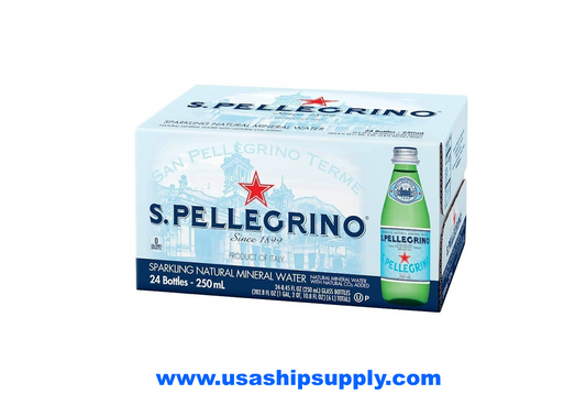 Pellegrino Sparkling Natural Mineral Water 250 mL Glass Bottle, 24/Case