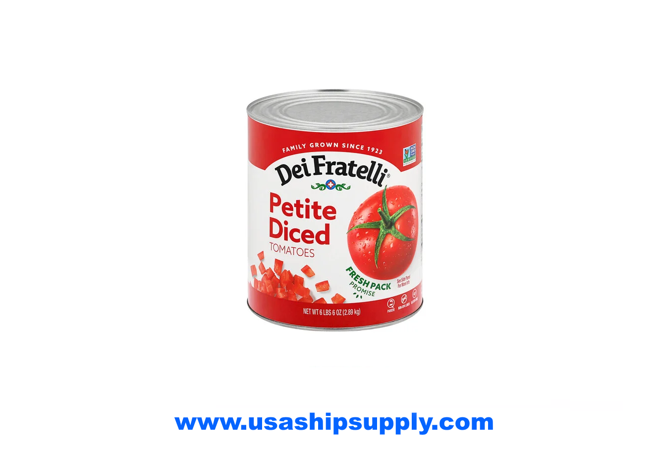 Dei Fratelli, Can Petite Diced Tomatoes with Juice, #10, 6/Case