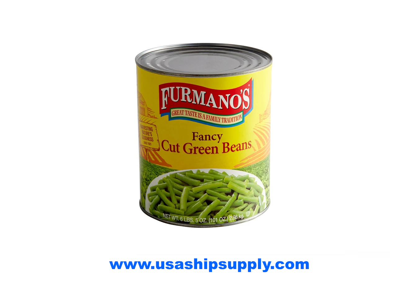 Furmano's #10 Can Cut Green Beans, 6/Case